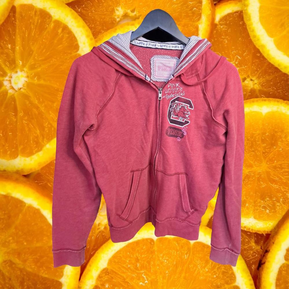 Pink Gamecocks USC Red Hooded Sweatshirt Size Medium